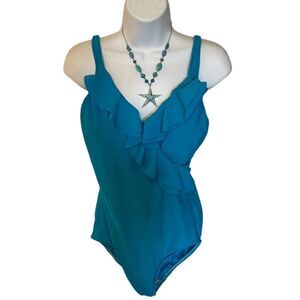 Beautiful Turquoise Slimming Swimsuit - Size 12
